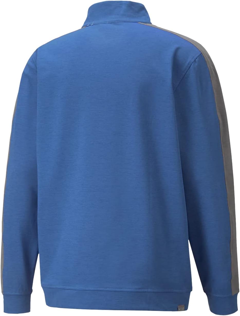 PUMA GOLF Men's Cloudspun T7 1/4 Zip, Bright Cobalt Heather-Quiet Shade Heather, XX-Large