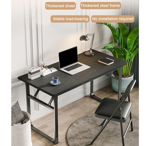 Bureau d'ordinateur pliable table compacte 120x60 design noir moderne - 7