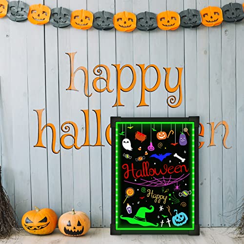 Woodsam Dry Erase Led Board - 16" X 12" Erasable Neon Writing Message Drawing Sign Board With 2 Liquid Chalk Markers For Home/Shop #TOP6