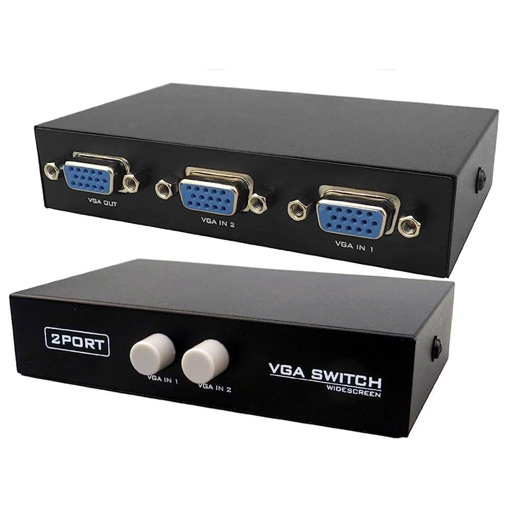Mak World VGA 2 in 1 Out 2 Port VGA Switch Press Button to 2 Way VGA Video Switch for Computer PC Monitor-picture-22