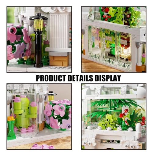 Image of SKY LINE OCEAN Flower House Building Block Set, 597+ PCS Garden House Building Toy with LED Lights, Creative Greenhouse | 5 Year Structural Warranty