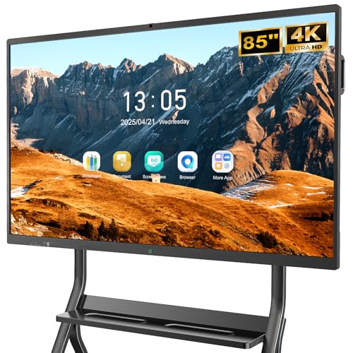 JASZDOT 85'' Smart Board, 4K UHD Interactive Touchscreen Whiteboard, Android13 Wireless Smartboard for Classroom Home Office Studio