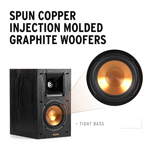Image of Klipsch Synergy Black Label B-100 Bookshelf Speaker Pair with Proprietary Horn Technology, a 4 inch High-Output Woofer and a Dynamic .75 inch Tweeter for Surrounds or Front Speakers in Black