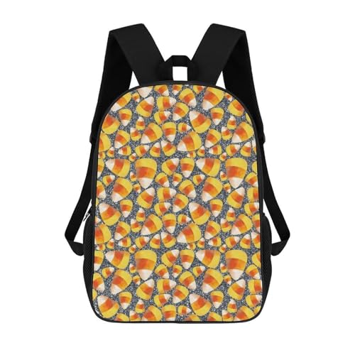 OBLUE Candy Corn Halloween Backpack 17 Inch Shoulders Daypack Simple Leisure Travel Bag