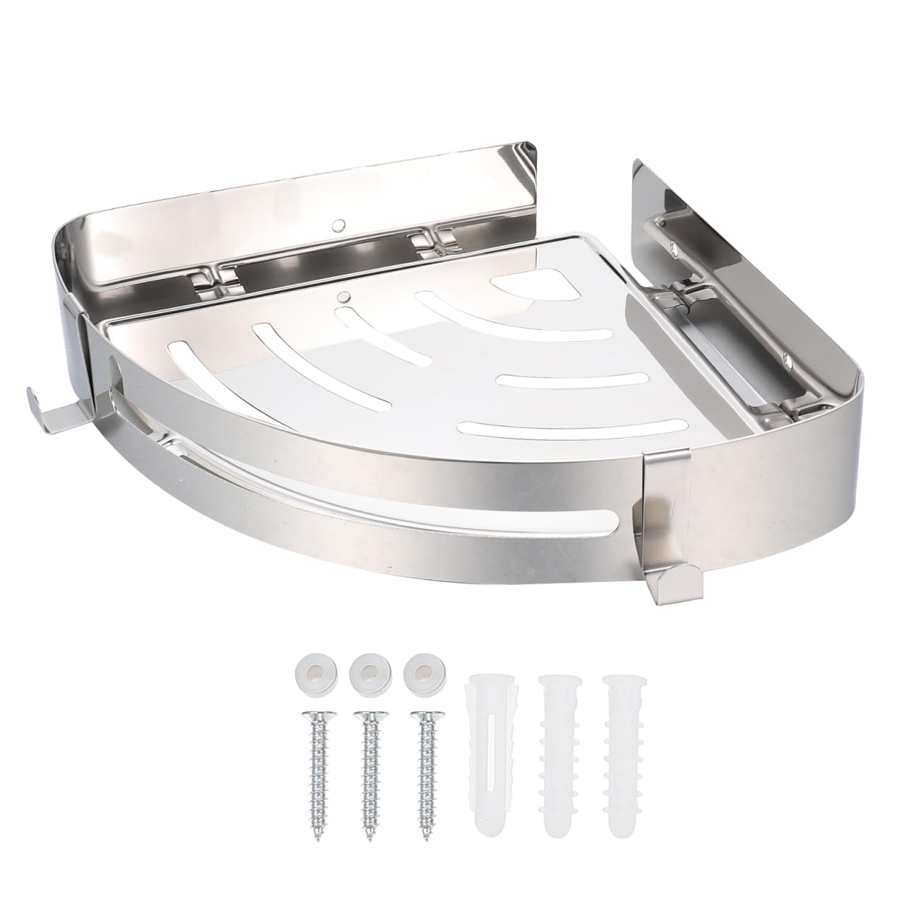 Cabilock Wall Mounted Shower Organizer Rack Stainless Steel Corner Bathroom Caddy Floating Shelf for Shampoo Soap and Accessories