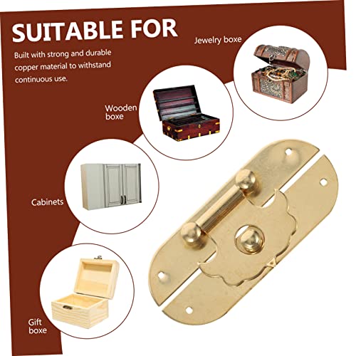 Image of Angoily Box Copper Hinge Jewelry Case Small Hasp Furniture Padlock Small Brass Hasps Antique Case Vintage Bronze Locks Antique Hasp Vintage Hasp Archaize Padlocks Wood Case Lock Card Metal