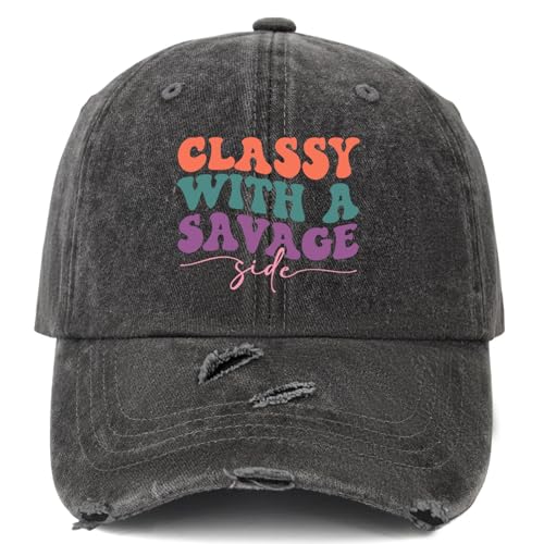 Classy Savage Side Washed Distressed Baseball Cap