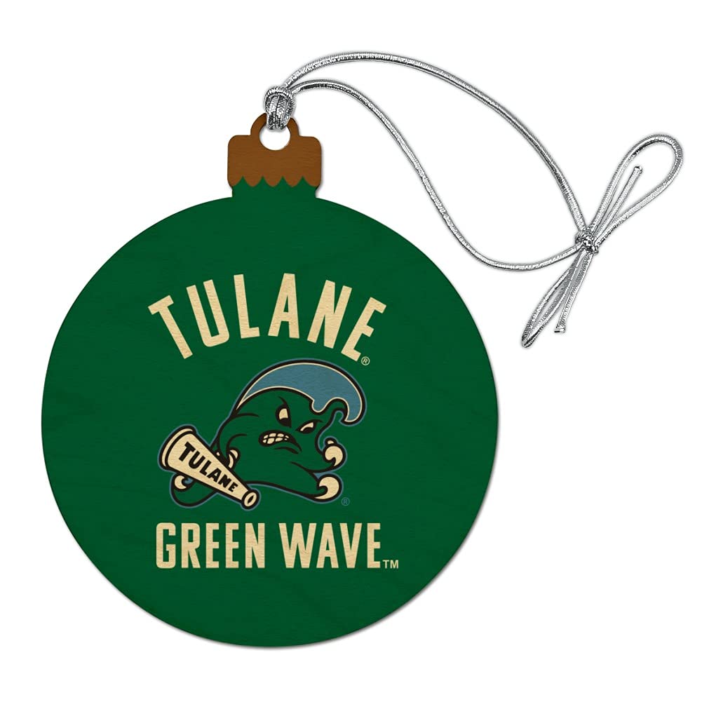 GRAPHICS & MORE Tulane University Green Wave Wood Christmas Tree Holiday Ornament