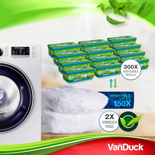 Image of VanDuck Reusable 100% Cotton Mop Pads for Swiffer Sweeper (8-Pack) | Mop not included, reusable terry cloth mop covers, cotton replacement refills, machine washable wet mopping pads