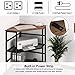 VEDECASA Corner Printer Stand Table with Power Outlet Charging Plugs USB Port Adjustable Storage Shelf Computer Tower CPU Stand Holder for Home Office (Brown)