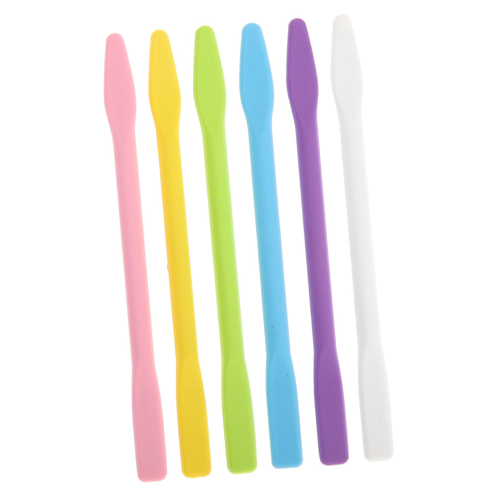 FRCOLOR 6pcs Silicone Stir Sticks Reusable Mixing Tools for Facial Masks Mud Mask Paint Crafts Moderate Softness High Wear Resistance Easy Clean Random Color