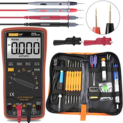 Image of Auto Ranging Digital Multimeter and Clamp Meter - with Storage Bag Battery Alligator Clips Test Leads for AC /DC Voltage /Current Voltage Alert Amp Ohm /Volt (Multimeter Kit)