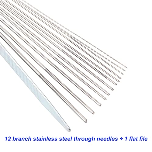 Herain Welding Tip Cleaner, Carb Carburetor Cleaner and Torch Nozzle Tip Cleaner Set for Cleaning Engine Carburetors, Gas Orifices, Sprinklers, Shower Heads(12 Wire Set Plus a Flat File) - Image 4