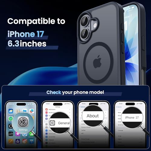 Image of CACOE Magnetic Case for iPhone 17 6.3 inch, Matte Black