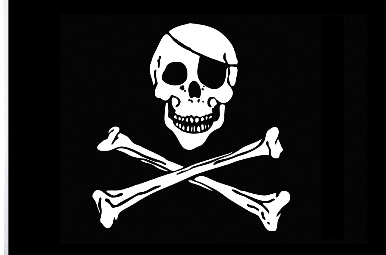 Pirates Flag Jolly Roger Skull And Cross Bones 153cm x 90cm Halloween Double Sided Durable Design
