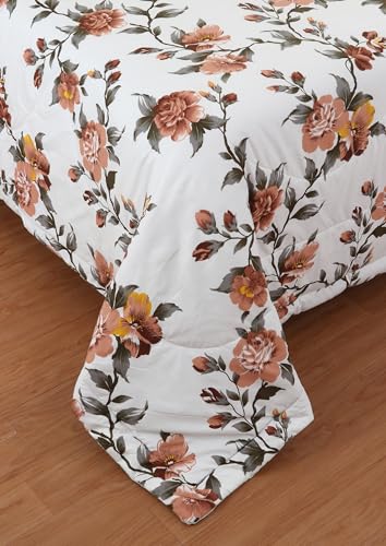Image of Florida Floral Microfiber Comforter Set for Double Bed Soft Reversible 180 GSM AC Comforter with King Bedsheet & 2 Pillow Covers