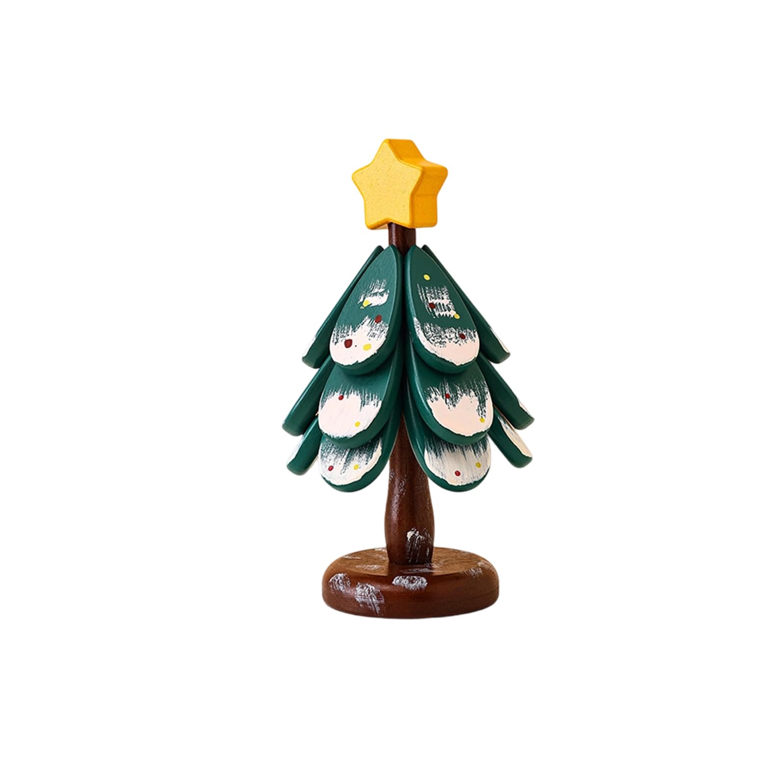 Christmas Tree Shape Wood Heatproof Coasters Set Holiday Table Decors Protective Placemat for Dinner Party Decoration Heatproof Dining Table Pad