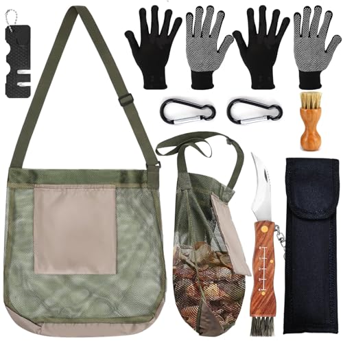 Coltello da fungo con spazzola e righello, set portatile per