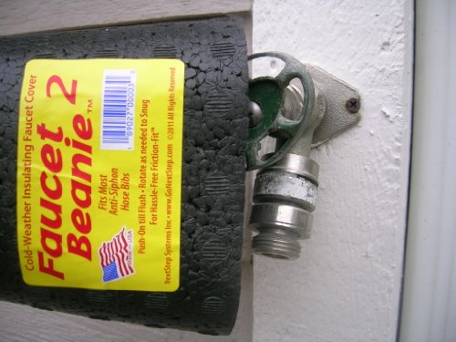 FaucetBeanie-2 Outdoor Faucet Cover - NO Hooks, Bands or Straps! USA Made