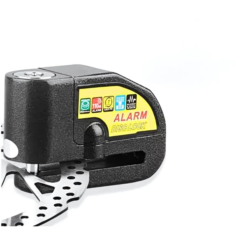 Trava de Disco para Moto com Alarme Sonoro – Preta, Segurança Antifurto com Sensor de Movimento e Alerta de 110dB Pratiarejo®