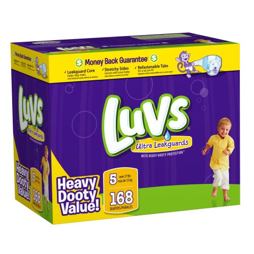 Luvs Premium Stretch Diapers with Ultra Leakguards Diapers, Size 5, 168 Count