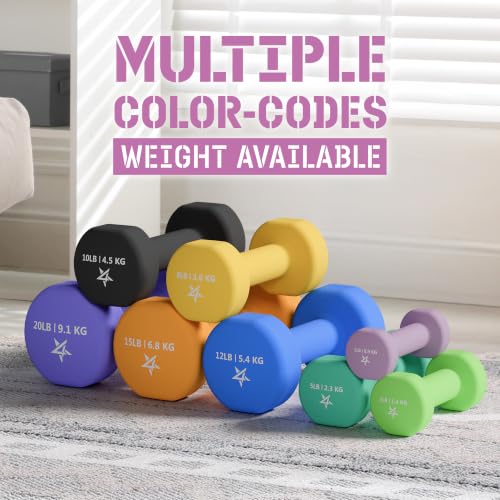 Image of Yes4All Neoprene Dumbbells, Pairs and Sets with Rack for Home Workouts