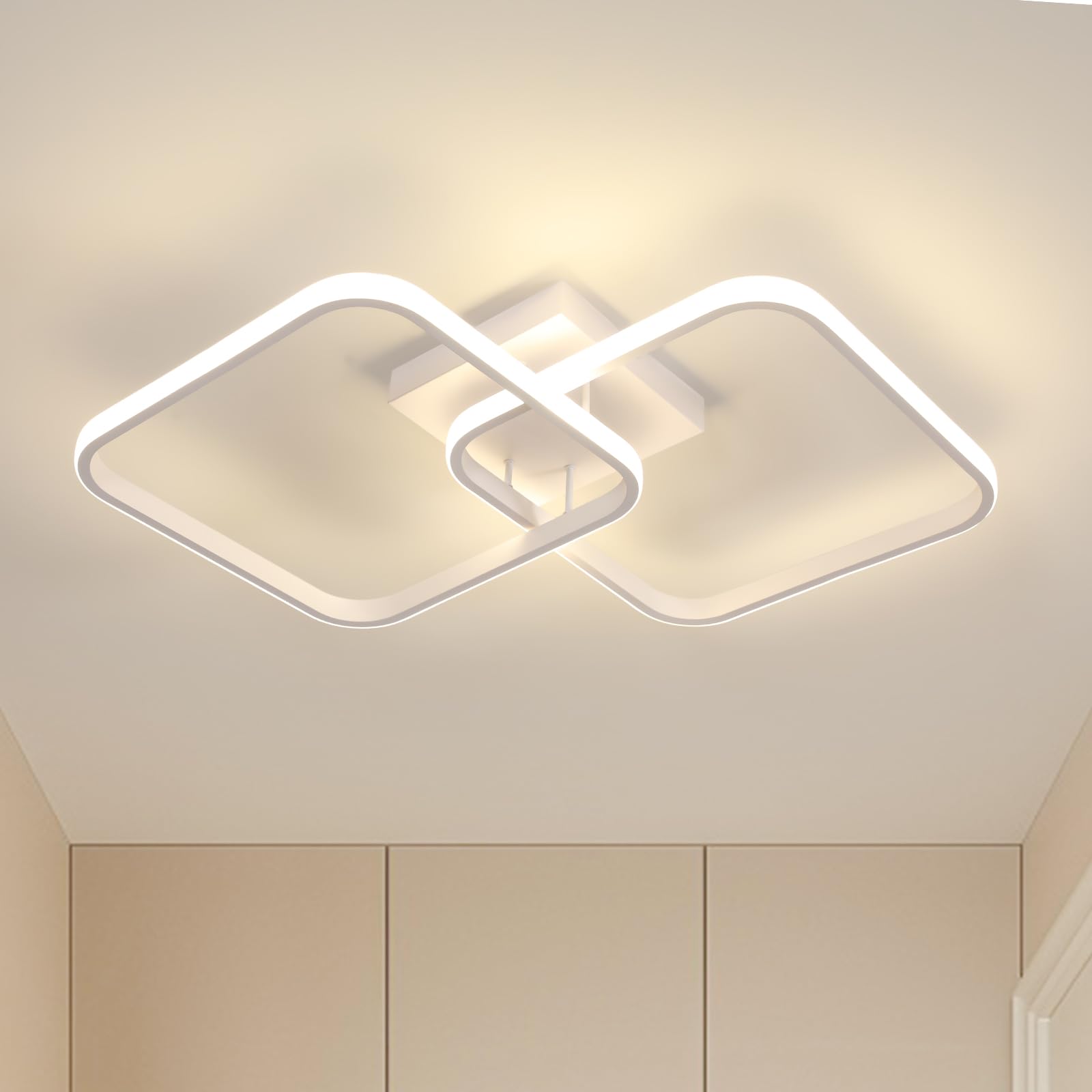 Toolight Plafoniera LED Soffitto 42W 4725LM, Lampada da Soffitto Moderna Quadrata 64cm Luce Naturale 4500K, Plafoniera in Acrilico per Soggiorno Camera da Letto Cucina Corridoio, Bianco