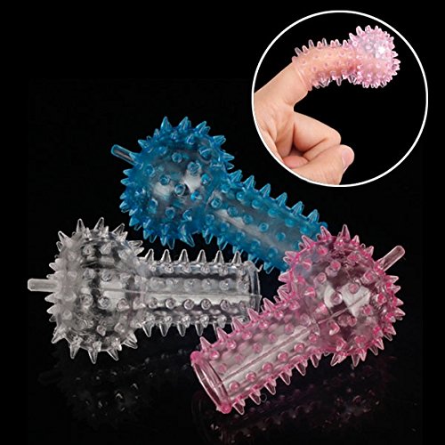 Crystal Spike Finger Sleeve Finger Stimulator Condom Sex Toy Adult Toy - Color Random