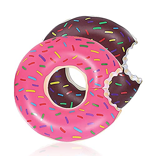 DMAR Donut Pool Floats 23.4'' Donut Tube Pool Doughnut Pool Float Donut Inflatables Doughnut Pool Floatie Donut Swimming Ring, 2Pcs