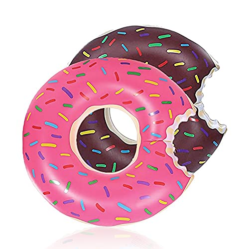 DMAR Donut Pool Floats Donut Pool Floatie Donut Tube Pool Doughnut Pool Float Donut Inflatables Doughnut Inner Tube Doughnut Pool Floatie Donut Pool Ring Donut, 41'', 2Pcs