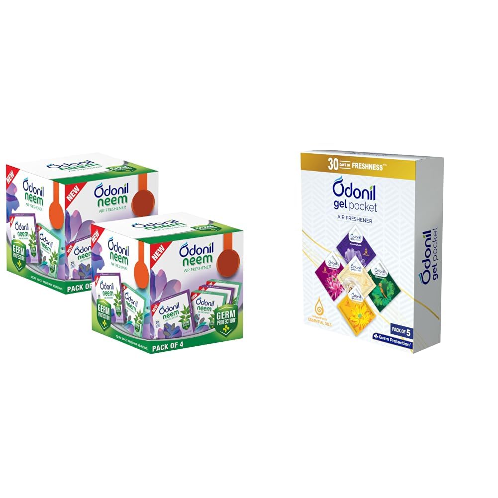 Odonil Bathroom & Toilet Air Freshener, Neem Mixed Fragrance Blocks - Jasmine, Lavender, Orchid, Rose, Long Lasting Fragrance, Lasts upto 30 days, Germ Protection, 384g (48g x Pack of 8) & Gel Pocket-picture-29