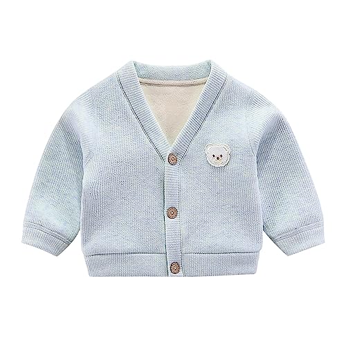 Newborn Baby Girls Knit Sweater Cardigan V Neck Button Up Jacket Cute Long Sleeve Clothes Fall Cotton Girls Field Jacket
