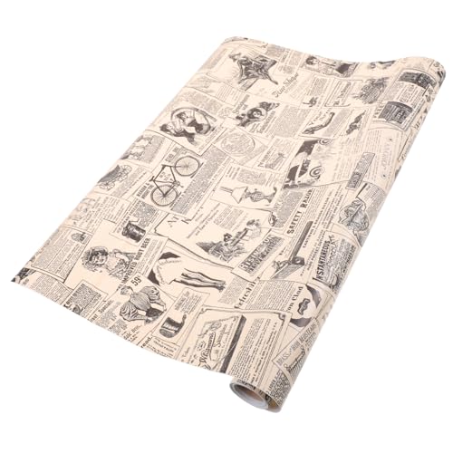 Toddmomy Papel Tapiz Vintage Adhesivo y Despegable Estilo Periódico Retro Certificación Adhesiva Para Decoración De Paredes Del Hogar, Cocina y Sala De Estar, Rollo 17.7x117 Pulgadas Para Uso Duradero