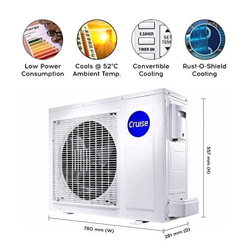 Image of Cruise 2 Ton 3 Star Inverter Split AC with 7-Stage Air Filtration (100% Copper, Convertible 4-in-1, PM 2.5 Filter, CWCVBF-VQ1S243, White)