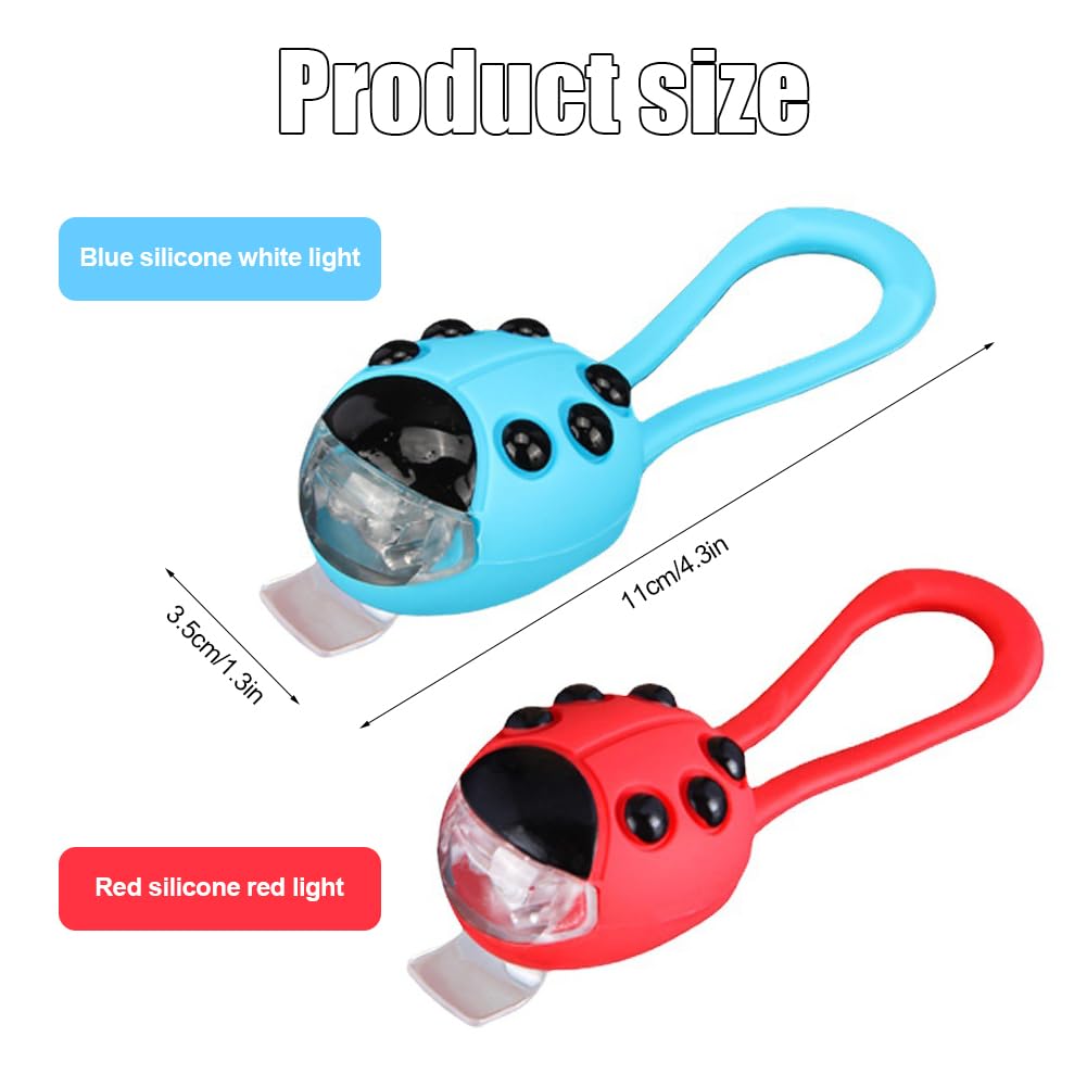 2 Pezzi Luce per Scooter per Bambini, IPX5 Impermeabile, Luce LED per Zaino, Luce per Passeggino, Luce LED per Monopattino per Bambini, Luce di Avvertimento LED con 3 Modalità di