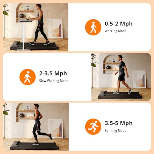 Image of Walking Pad Treadmill Vibration Pad, Under Desk Treadmills for Home /Office with 250 lbs Weight Capacity, 2.5HP Low Noise Walking Pad, Remote Control, LED Display