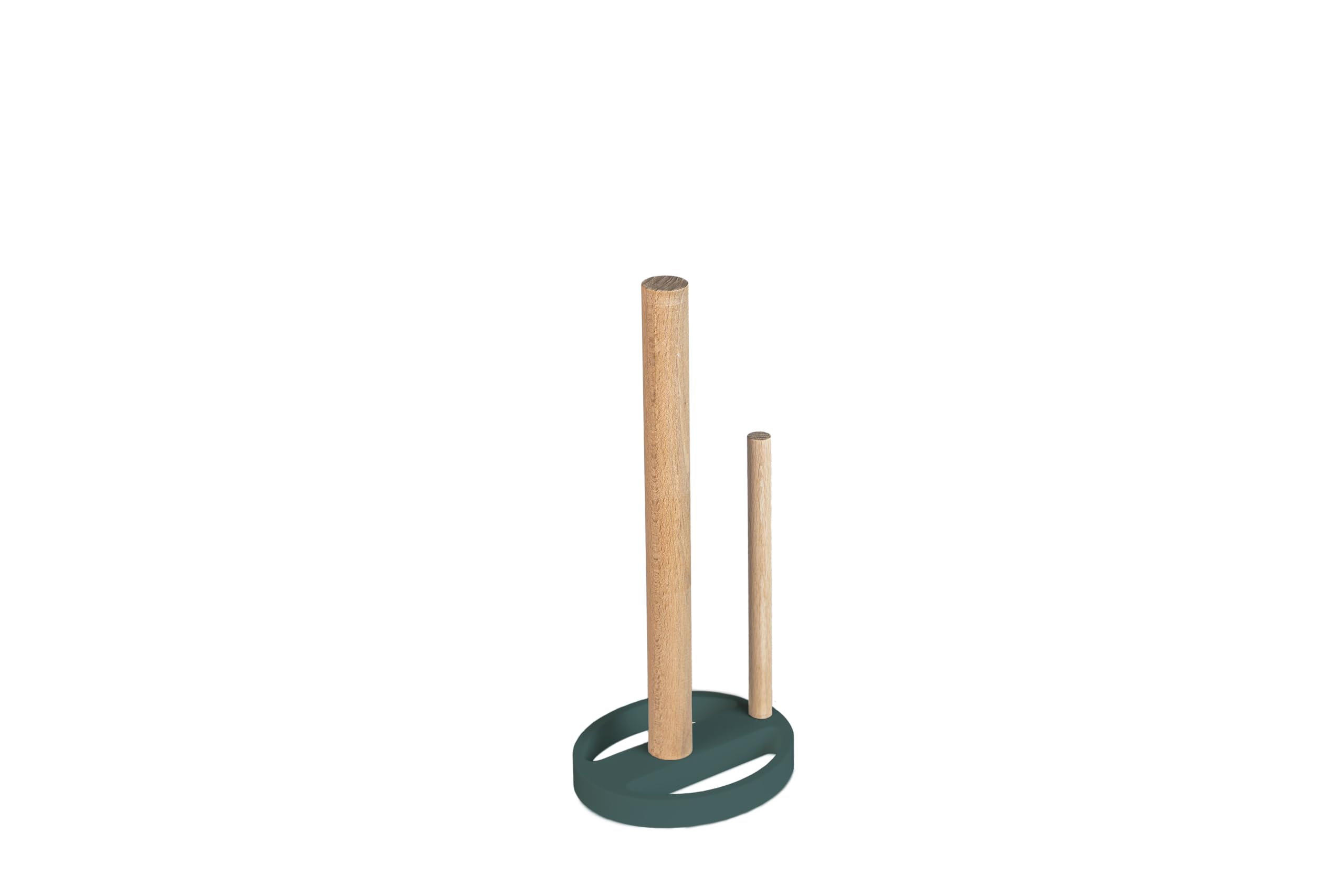 Soporte para rollos de cocina verde hecho a mano: un toque de orden rústico en tu encimera