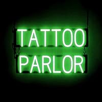 Vista 21 de SpellBrite Letrero de tatuaje y perforación para salones de tatuajes Señales relacionadas con tatuajes y piercings con aspecto de neón, luz LED