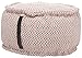 HomeRoots Coral 20" Salmon and White Round Pouf Ottoman