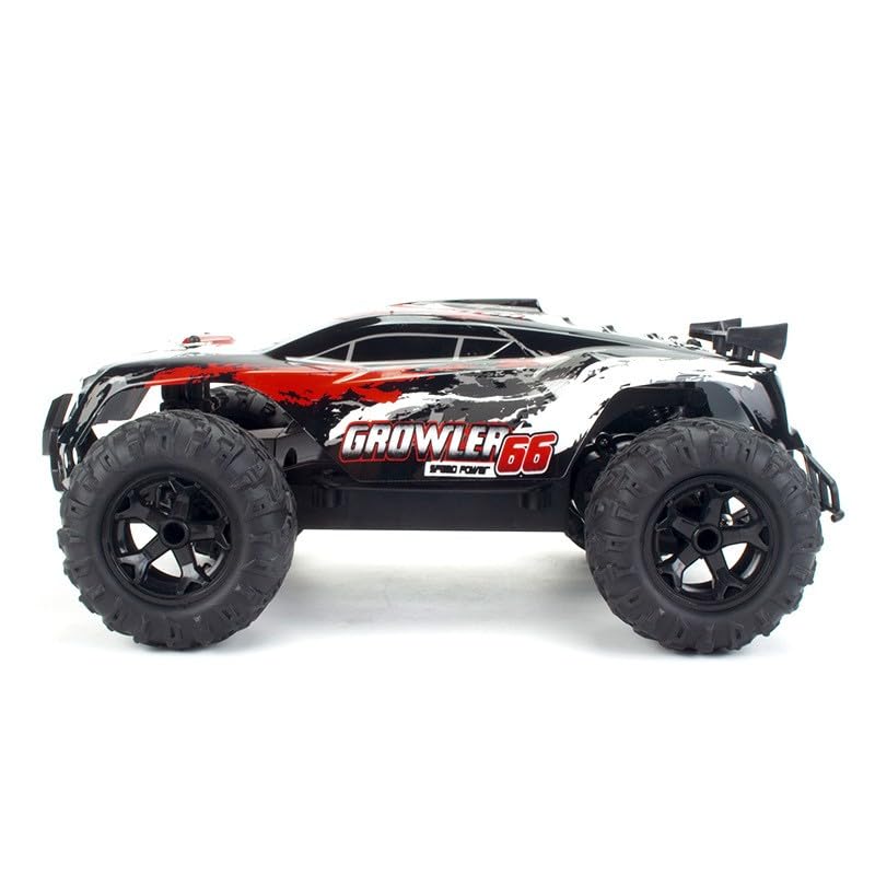 Veicolo fuoristrada telecomandato 2.4G senza fili RC in scala 1:14, trazione integrale, pneumatici a vuoto, modello di auto da corsa, ottimo regalo di compleanno e Natale(Red)