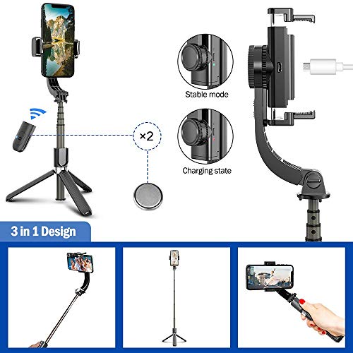 Selfie-Stick, Handy-Stativ, Anti-Shake, ausziehbarer Bluetooth-Selfie-Stick, abnehmbare Fernbedienung, 360° drehbar für… – Bild 7