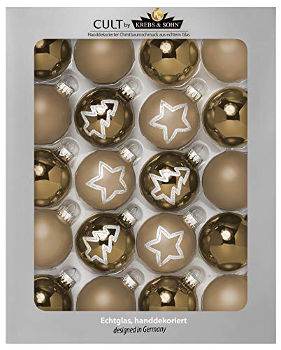 Krebs & Sohn 20er Set Glas Christbaumkugeln - Weihnachtsbaum Deko zum...