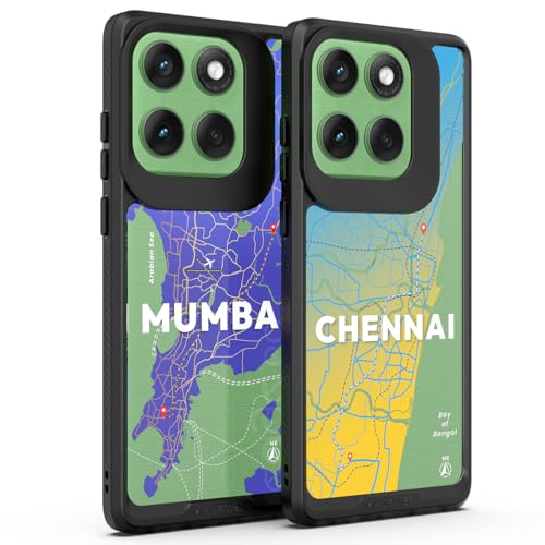 Image of KAPAVER GPS Edition Back Cover Case Compatible with Motorola Edge 60 (PC + TPU) (Chennai-Black)