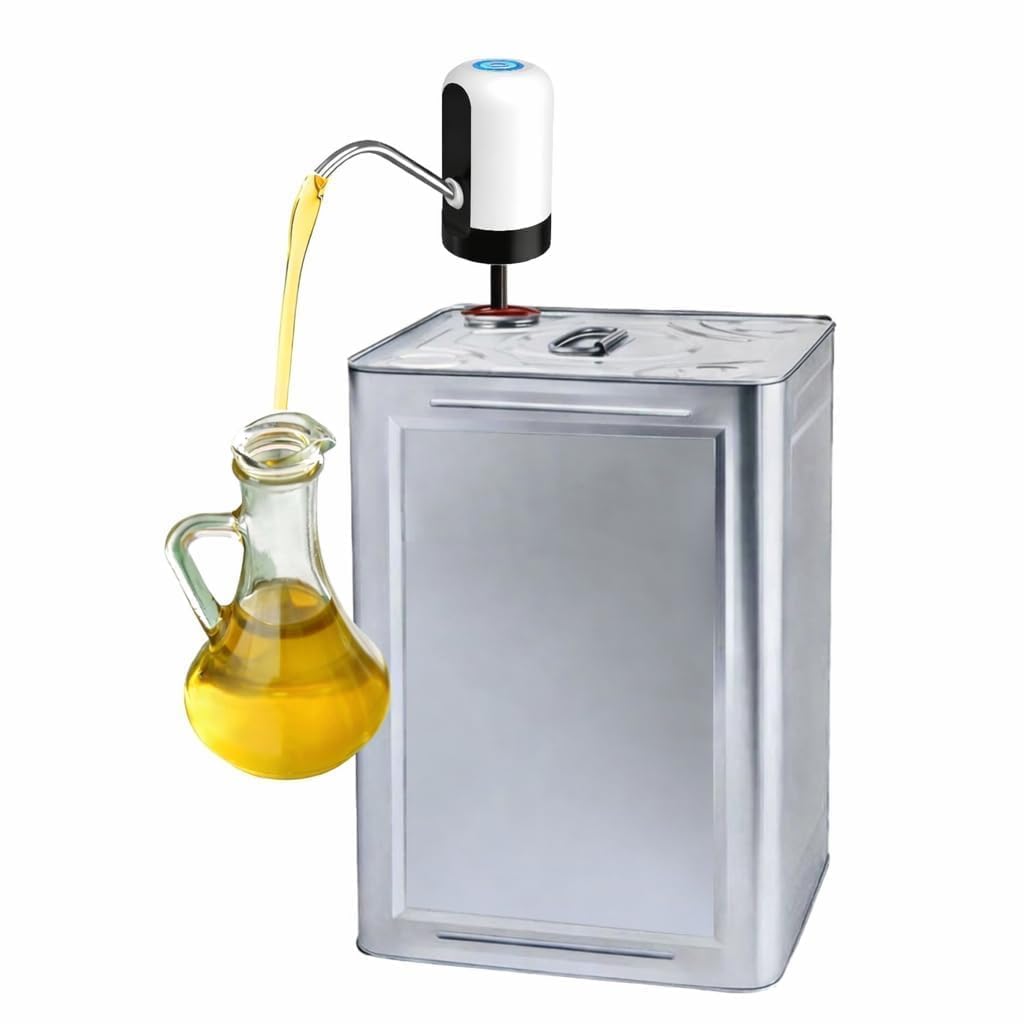 Automatic Stainless Steel Oil Dispenser Pump for 15L Tin | USB Rechargeable Wireless Touch with Flexible Tube | Spill Control Flow | Kitchen Oil Transfer Device | Home & Commercial Use-image-25