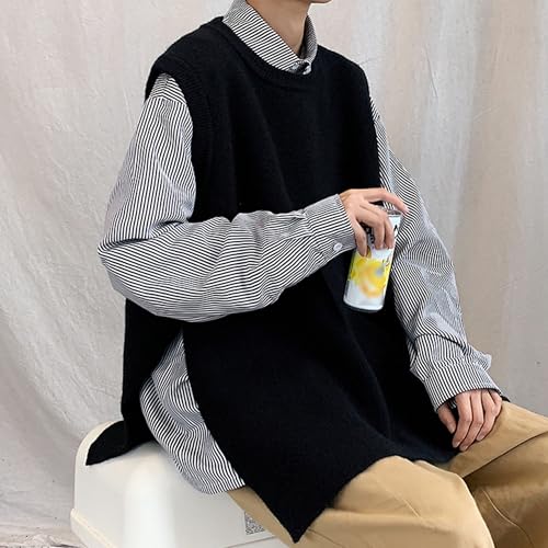 Men's Loose Woolen Vest Wool Blend Knit Waistcoat Pullover Slim Fit Casual Sleeveless Sweaters2