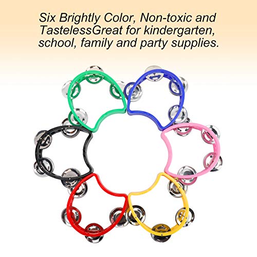 Yaegoo 12 Pack Plastic Hand Tambourine Bells Hand Bell Musical Tambourine #TOP3