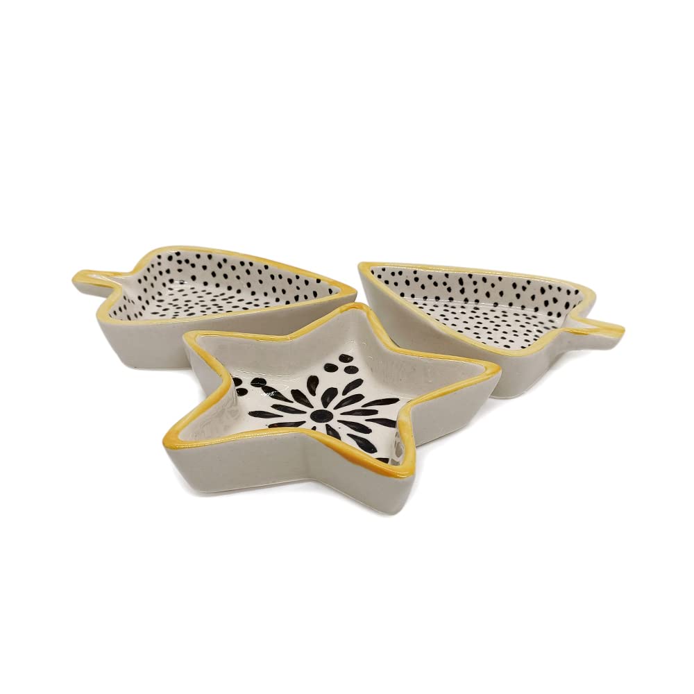 Ceramic Dining Ceramic Serving Platter Set of 3 for Serving Sweets, Cookies, Dry Fruits and Other Snacks