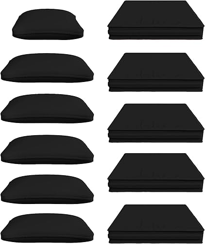 Miniatura 8 de Fundas de cojín de patio de 11 piezas, resistentes al agua, duraderas, para exteriores, con cremallera, para 6 piezas, juego de muebles de patio,