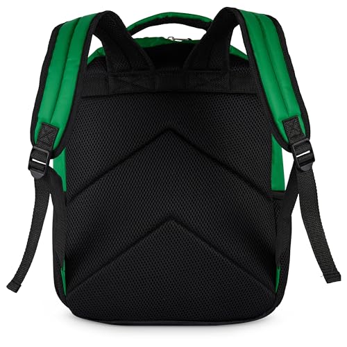Image of AI ACCESSORY INNOVATIONS Minecraft Backpack for Boys & Girls, Big Face Creeper School Bag with Front Pocket, TNT Rubber Molded Dangle, Green