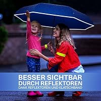 STYNGARD Regenschirm Kinder mit Sicherheitsreflektoren und Reflektorband - Kinder Regenschirm Mädchen & Junge - Kinderschirm - Schirm für Schulranzen Modell STOCKHOLM (Blau) – Ansicht 3